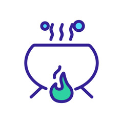 cauldron potion icon vector. Thin line sign. Isolated contour symbol illustration