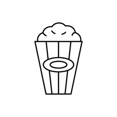 Canvas Print - Popcorn, food icon. Simple line, outline vector elements of cinematography icons for ui and ux, website or mobile application