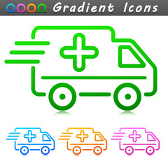 Poster - Vector medical van symbol icon