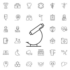 Poster - microscope icon. Universal set of medicine for website design and development, app development