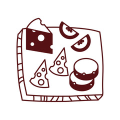 Sticker - delicious cheeseboard and bread icon