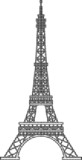 Fototapeta Boho - Paris line line style illustration. The famous Eiffel Tower in Paris, France. The architectural symbol of the city of France. Illustration of the vector structure of the building