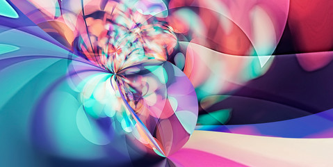 Wall Mural - abstract festive gradient multi-color background trend color 2020. the flowing lines of the waves fi