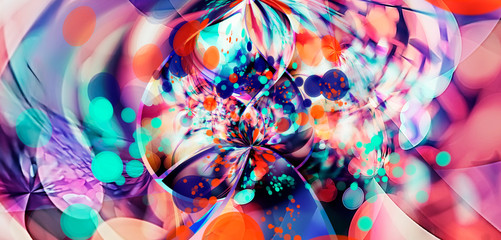 Wall Mural - abstract festive gradient multi-color background trend color 2020.  the flowing lines of the waves fill the circles