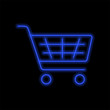 © Neoncat - Neon shopping cart. Vector illustration.