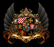 Ornamental heraldic shield. Highly realistic illustration.