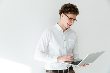 Poster - Handsome confident young curly haired businessman