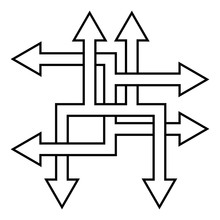 Complex Ways Solve Complex Problems, Vector Arrow Direction Path Symbol Sign Optimization Of The Process