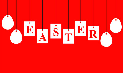 Sticker - Easter card with signboard with letters