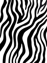 Zebra Stripes Seamless Pattern. Tiger Stripes Skin Print Design. Wild Animal Hide Artwork Background. Black And White Vector Illustration.