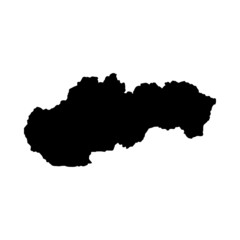 Wall Mural - slovakia map vector, isolated on white background. black template, flat earth. simplified, generaliz