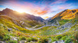 View of Transfagarash highway and valley in mountains of Romania