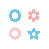 Fototapeta Psy - beauty flower, beauty flower wall decoration sticker design vector