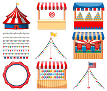 Set Of Circus Games And Other Decorations