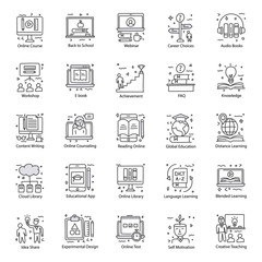 Poster -  Pack Of Elearning Doodle Icons 