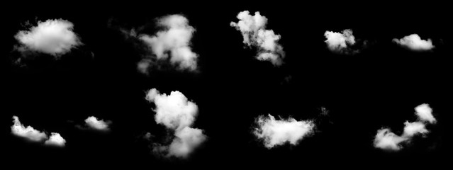 Wall Mural - white clouds set with black background