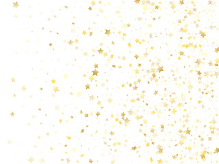Wall Mural - Flying gold star sparkle vector with white background.
