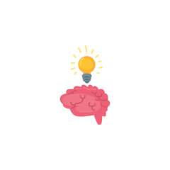 Canvas Print - Isolated human brain and light bulb fill style icon vector design