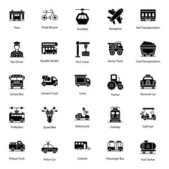 Sticker - Different Transports and Car Repair Solid Vectors Pack 