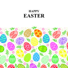 Wall Mural - Easter card with decorative eggs ornament