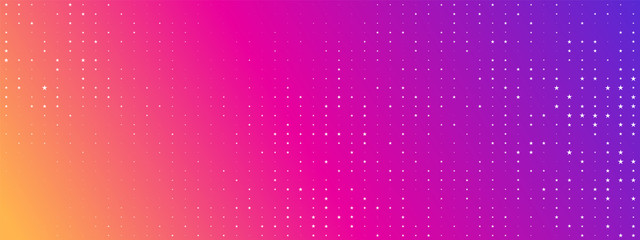 Wall Mural - bright multicolor gradient background. little vector stars. halftone festive summer sale banner, dec
