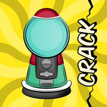 Gumball Machine On A Comic Background