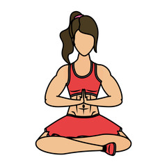 Sticker - young woman athlete practicing yoga