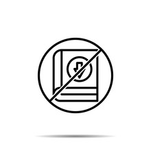 No Book, Download Icon. Simple Thin Line, Outline Vector Of Book Ban, Prohibition, Forbiddance Icons For Ui And Ux, Website Or Mobile Application