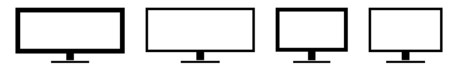 Wall Mural - screen icon black | monitor illustration | computer display symbol | device logo | tv television sig