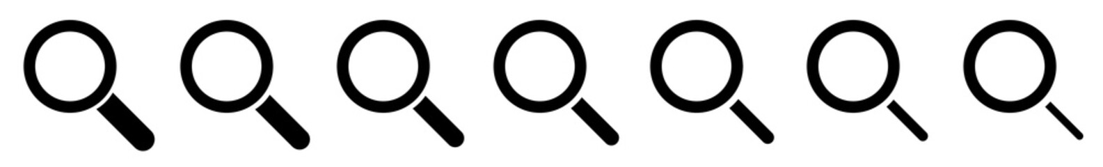 Wall Mural - magnifying glass icon black | magnifier illustration | zoom symbol | loupe logo | view search magnif