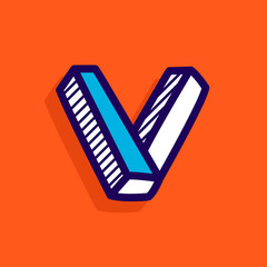 Wall Mural - v letter impossible shape flat logo.