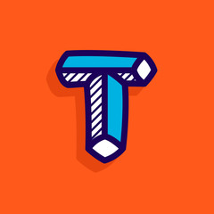 Wall Mural - t letter impossible shape flat logo.