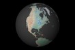 © martynan - globe with cartographic grid and terrain relief on black background