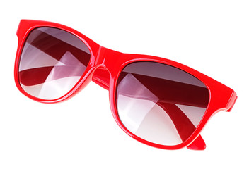 Wall Mural - Sunglasses eyewear isolated on a white background. Red sun glasses.