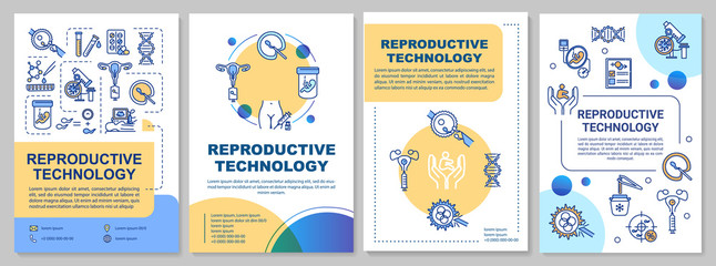 Reproductive technology brochure template. Alternative pregnancy. Flyer, booklet, leaflet print, cover design with linear icons. Vector layouts for magazines, annual reports, advertising posters
