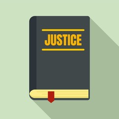 Poster - Justice book icon. Flat illustration of justice book vector icon for web design