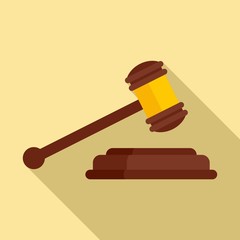 Poster - Judge gavel icon. Flat illustration of judge gavel vector icon for web design