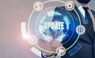 Wall Mural - text sign showing update. business photo showcasing make something more modern adding new facts chan