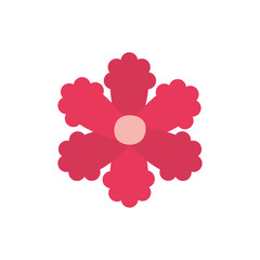 Wall Mural - isolated red and pink flower flat style icon vector design