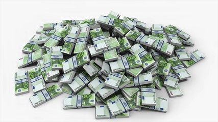 Wall Mural - money bills 3d illustration isolated on white