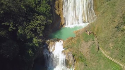 Wall Mural - Tropical waterfall and natural pools