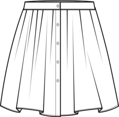 Sticker - Skirt flat sketch template