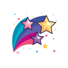 Sticker - cute shooting stars magic icon vector illustration design