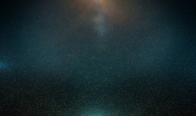 Wall Mural - abstract retro 1920 style vintage background of flickering gold tone particles and light flare