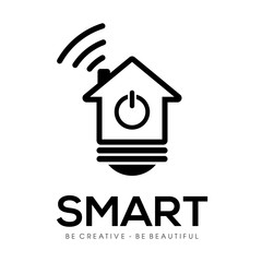 Wall Mural - smart home security tech logo design vector