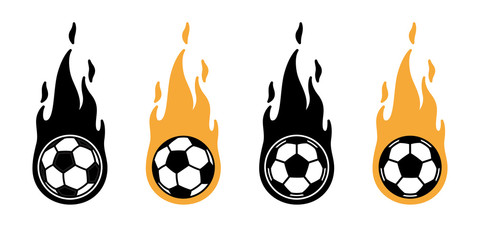 Wall Mural - football soccer ball fire vector icon logo sport cartoon character symbol illustration doodle design