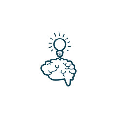 Canvas Print - Isolated human brain and light bulb line style icon vector design