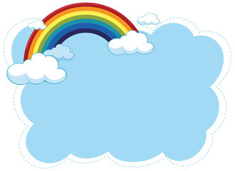 Canvas Print - Frame design with colorful rainbow in the sky background