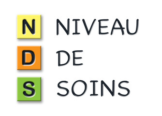 Wall Mural - NDS initials in colored 3d cubes with meaning in french language