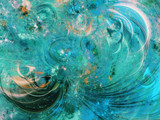 Fototapeta Motyle - blue abstract fractal background 3d rendering illustration